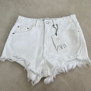 Zara high rise denim shorts